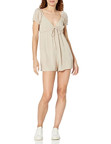 Volcom Womens Moonblast Babydoll Fit Roper Romper, Taupe, X-Small US