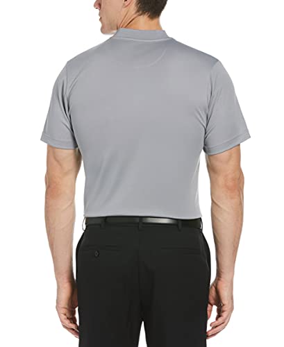 PGA TOUR Men's Pique Short Sleeve Golf Polo Shirt with Casual Collar, Sleet, 3X Large