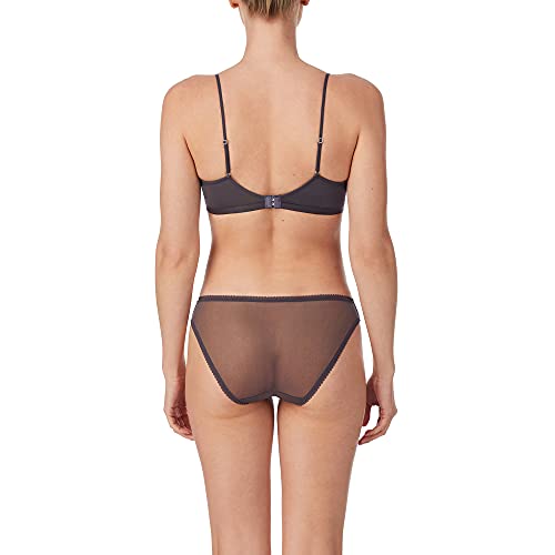 OnGossamer Women's Sleek Micro Plush Push Up Bra w/Lace Back, Champagne, 34A