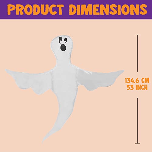 JOYIN 53” Halloween Bendable Tree Wrap Ghost Decoration for Halloween Outdoor, Lawn Decor, Tree, Pilar Decorations, Ghost Party Supplies