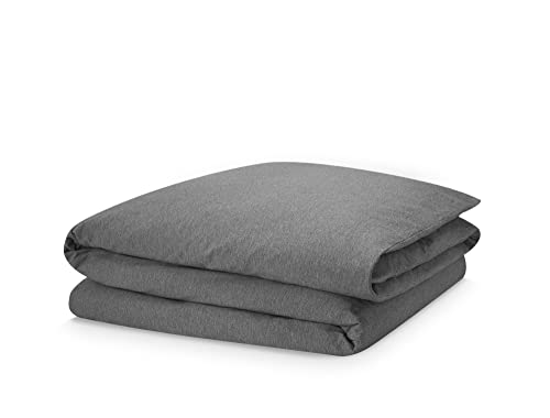 Calvin Klein Modern Cotton Body Knitted 1 Piece Duvet Cover, Full/Queen Size, Cotton Modal 170 GSM (Charcoal)