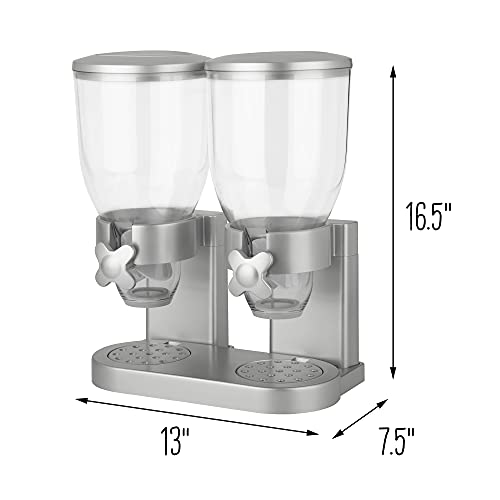 Zevro /GAT202 Indispensable Dry Food Dispenser, Dual Control, Silver