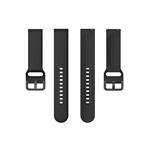 KOMI Watch Band Compatible with Fitbit Versa/Versa 2 / Versa Lite Watch,Soft Silicone Waterproof Breathable Sport Watch Strap Replacement Wristband (black, S:5.5" - 7.1" wrists)