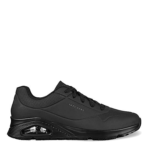 Skechers Men's UNO SR Skech Air Lace Up Food Service Shoe, Black, 7 Wide