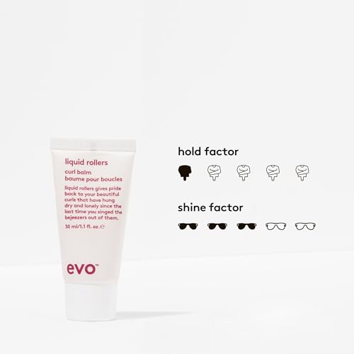 EVO Liquid Rollers Curl Balm - Hair Styling Balm - Enhances Natural Curls, Protects Frizz & Improves Overall Condition - Travel Size, 30ml / 1.01fl.oz