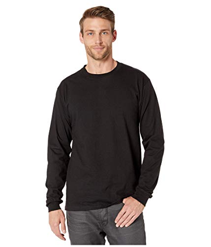 Hanes Men's Long Sleeve Beefy-T Shirt, Light Steel, Large (Pack of 2)