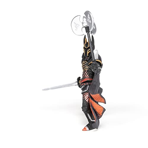 Papo "Knight with A Triple Battle Axe" Figure, Black/Orange