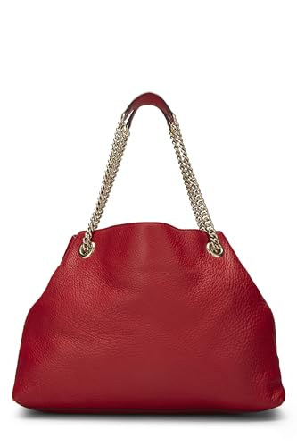 Gucci, Pre-Loved Red Leather Soho Chain Tote, Red