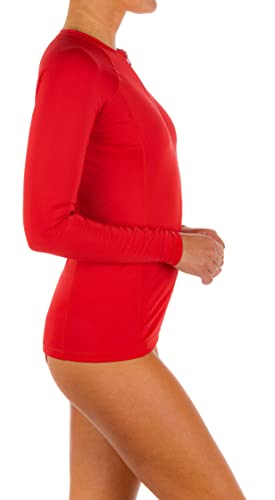 Hurley womens Long Sleeve Zip Rashguard Rash Guard Shirt, Red Pepper, X-Small US