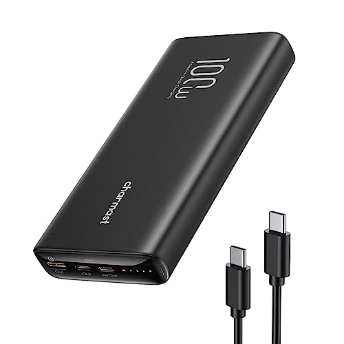 Charmast 100W Laptop Power Bank, 20000mAh Portable Laptop Charger with USB C Port, PD/QC Fast Charging Slim Battery Pack Compatible with iPhone, MacBook, Dell, IPad, Samsung, Switch, HP, Pixel, etc.