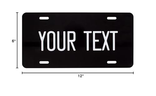 ExcelMark Custom License Plate for Front of Car – Personalized Car Tags – 6" x 12" Universal Fit (Navy Blue)