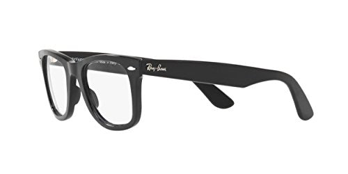 Ray-Ban RX4340V Wayfarer Ease Square Prescription Eyeglass Frames, Black/Demo Lens, 50 mm