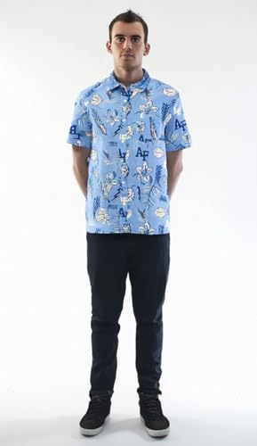 Wes and Willy Mens College Sports Fan Shirt Hawaiian-Vintage Floral Short Sleeve Button Down (Michigan State Spartans, X-Large) Green