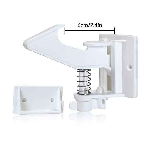 10 Pack 3.5 Inches Longer Cabinet Locks for Babies Child Safety Latches - Vmaisi Baby Proofing Cabinets Drawer Lock with Adhesive Easy Installation
