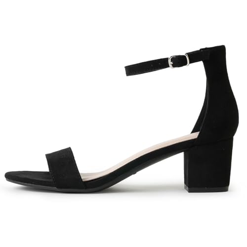 J.Adams Daisy Heeled Sandals for Women – Wide Ankle Strap Low 2 Inch Kitten Short Block Heel, Open Toe Dress Shoes – Chunky Heels for Bridal, Wedding, Parties – Dressy Platform Sandals, Women's Shoes