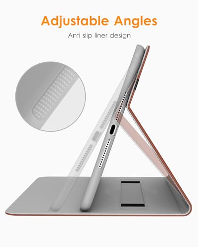 DTTO for iPad 9.7 Inch 5th/6th Generation 2018/2017 Case with Apple Pencil Holder, Premium Leather Folio Stand Cover Case for Apple iPad 9.7 inch, Also Fit iPad Pro 9.7/Air 2/Air - Blossom