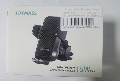 JOYMASS Wireless Car Charger, 15W Fast Charging Auto Clamping Car Charger Cell Phone Holder Mount Vent for iPhone 15 14 13 12 Mini Pro Max 11 XR XS X, Samsung Galaxy S23 Ultra S22 S21+ Note 20, etc