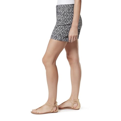 Gloria Vanderbilt Women's Amanda Basic Jean Short, Black-Jeweled Damask, 4