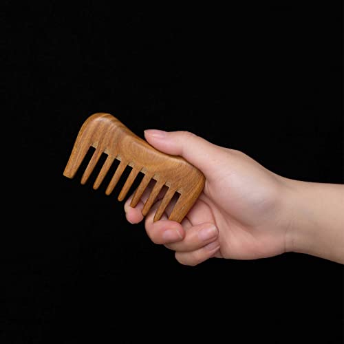 Moreinday Wooden Comb Wood Hair Comb Detangler Sandalwood Comb Small Pocket Comb for Women Men