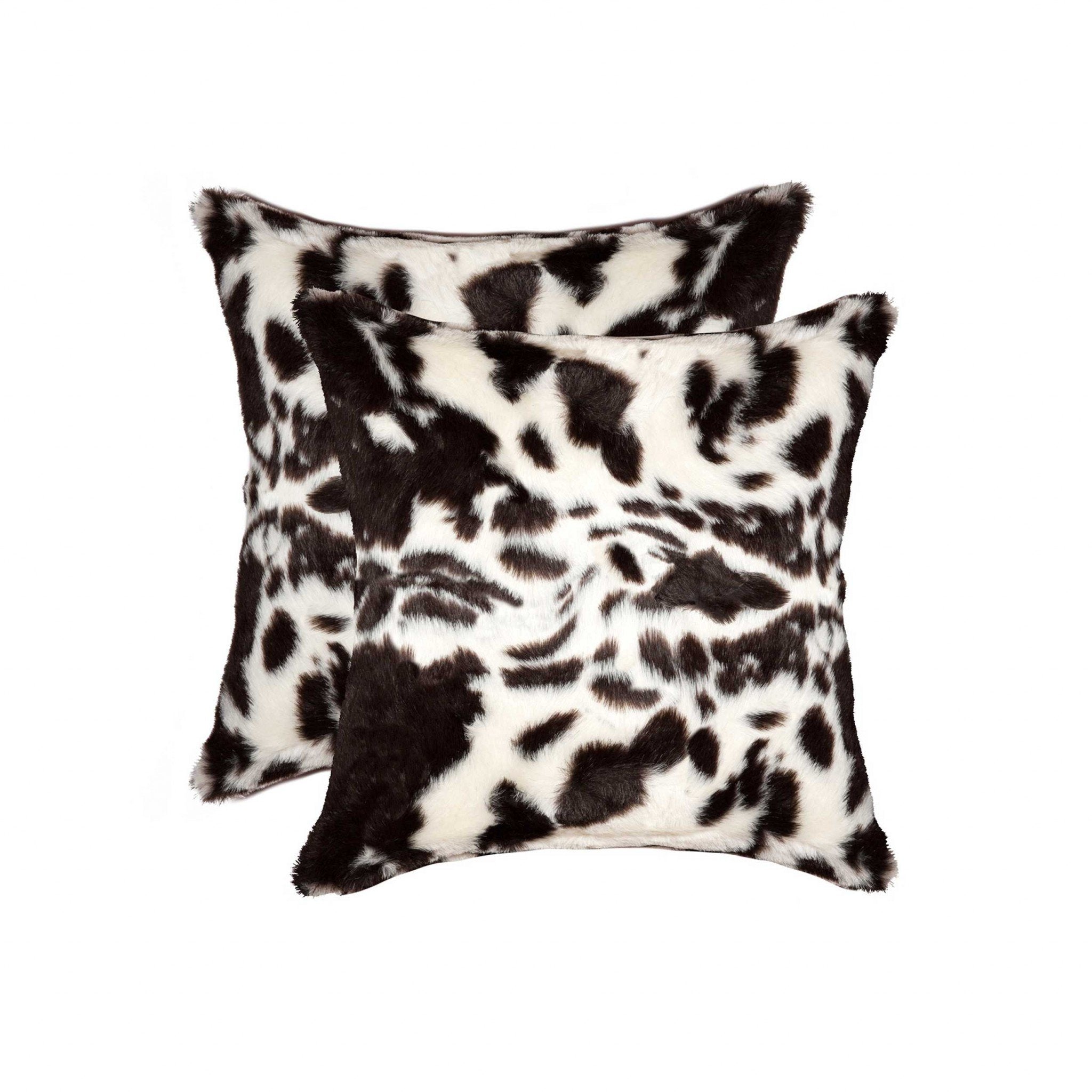 18" x 18" x 5" Brownsville Chocolate and White Faux  Pillow 2 Pack