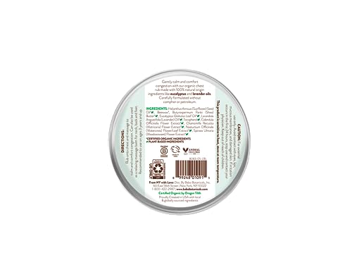 Babo Botanicals Eucalyptus Remedy Soothing Chest Rub - USDA Organic - Calming relief with eucalyptus, lavender & rosemary essential oils - Made without Camphor or Petroleum - For ages 3+
