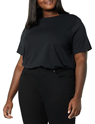 Amazon Essentials Women's Perfect Short-Sleeve T-Shirt (Available in Plus Size) (Previously Amazon Aware), Black, X-Small