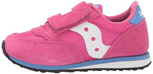 Saucony Unisex-child Baby Jazz Hook & Loop , NAVY/RED, 8 M