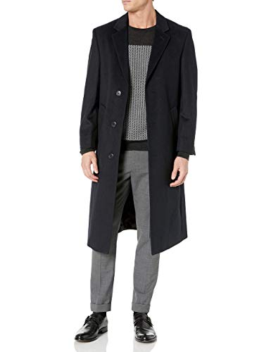 Adam Baker Men's 40819 Wool Full Length Topcoat - Navy - 42S