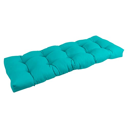Blazing Needles Twill Tufted Bench Cushion, 51" x 19", Navy