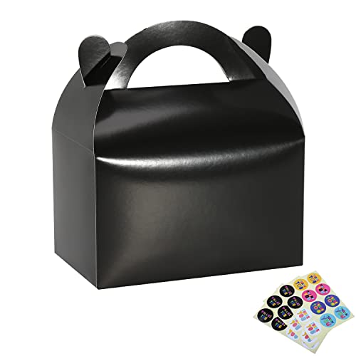 Bssay 30 Pack Party Favor Treat Boxes,Goodie Boxes,Gable Paper Gift Boxes with Handles Perfect for Birthday Party,Wedding,Christmas,Baby Shower 6.5 x 4 x 4 Inches (White)