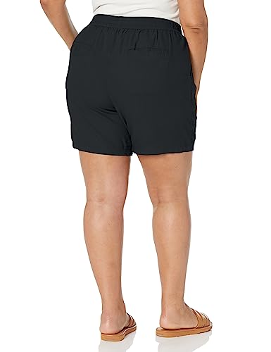 EVANS Women's Plus Size Short Linen VISC, Black