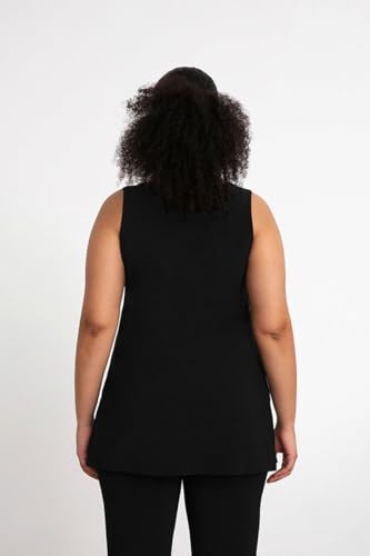 Sympli Women's Sleeveless Nu Ideal Tunic, High Neck, Navy,2