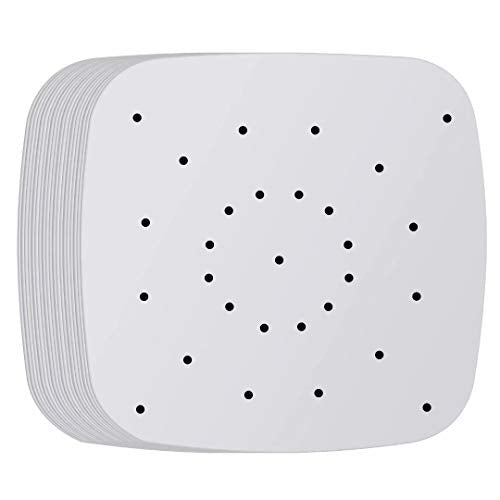 200pcs 8.5inch Square Perforated Parchment Paper Sheets, Premium Nonstick Bamboo Steamer Liner for Air Fryers, Steaming Basket, Oven, Baking, Cooking
