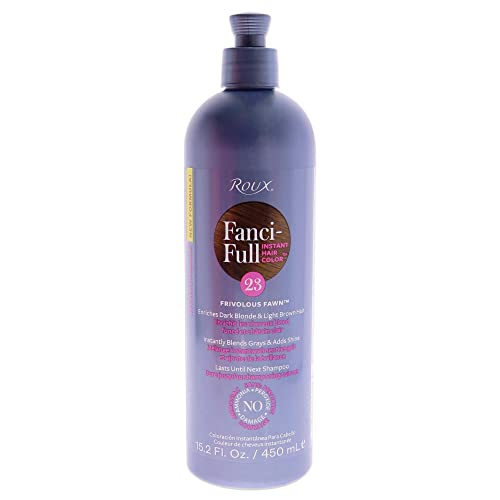 Roux, Fanci-Full Instant Hair Color Rinse, 23 Frivolous Fawn ,Temporarily Evens Tones, Blends Away Gray, 15.2 Oz