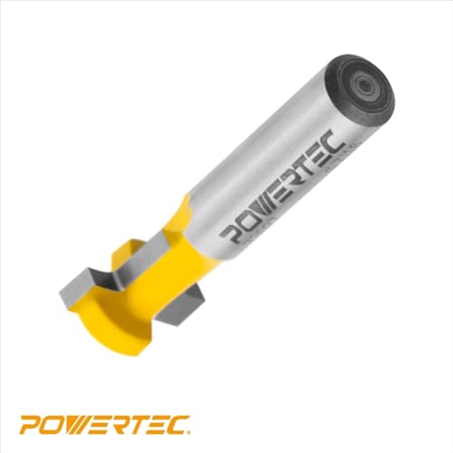 POWERTEC 72091 T Track Knob Kit with T Slot Router Bit, 1/4-20 x 1-1/2" Hex Bolts, Washers, Knobs and Carbide Tipped Router Bit 7/16" Dia. x 3/16" H x 1/4" Shank, T Track Accessories