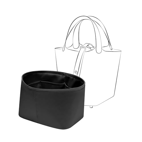 JLYZ Moon Picotin 18 Bag Insert with Zipper, Purse Organizer Compatible with Hermes Picotin, Silky Bag Insert, Lightweight and Soft Touch (PC18 with Zipper, Bambou)