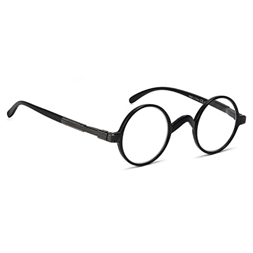 BLUELESS Vintage Round Eyeglasses Professor Readers Small Lenses (Red)