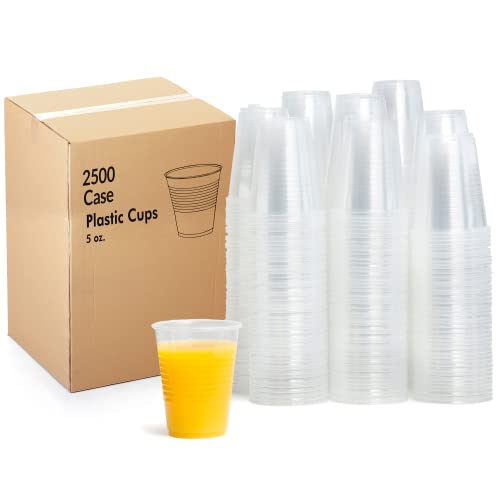 Upper Midland Products 5 oz Cups Disposable Plastic Bulk 2500 Case, These Small Disposable Translucent Cups Are Extra Sturdy, Small Cups For Everyday Use