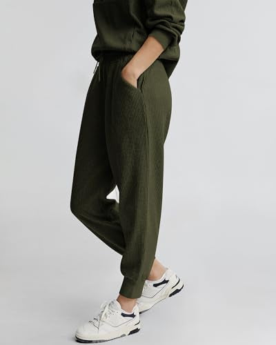 BTFBM Women's Two Piece Outfits Long Sleeve V Neck Zip Pullover Top & Drawstring Pants Sweatsuit Tracksuits Lounge Set(Solid Fruit Green,Medium)