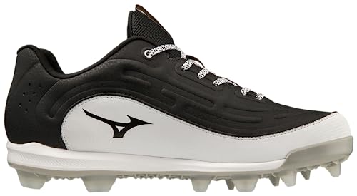 Mizuno Men's Ambition 3 Low TPU Baseball Cleats, Black-White, 11.5