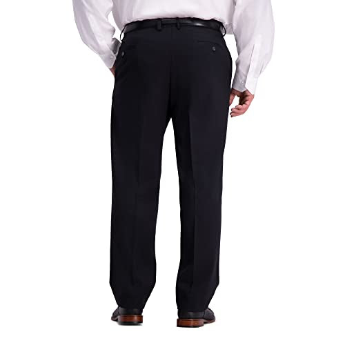 Haggar Men's Big and Tall Classic Fit Travel Performance Suit Seperates - Pant and Jacket, Black- Pant, 46Wx30L