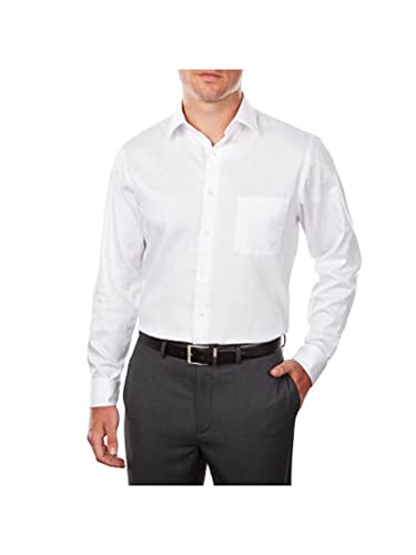 Van Heusen Men's Dress Shirt Regular Fit Flex Collar Stretch Solid, Black, 17" Neck 32"-33" Sleeve