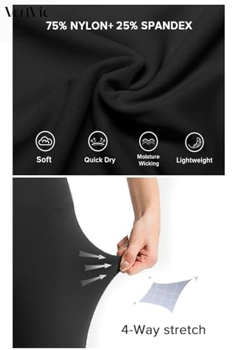 Vertvie Gym Shorts Women 3"/ 9" Crossover Biker Shorts High Waisted Spandex Workout Yoga Volleyball Booty Shorts with Pockets (9 inches,Dark Grey,Medium)