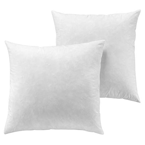 Yesterdayhome Set of 2-16x16 Throw Pillow Inserts-Down Feather Pillow Inserts-White