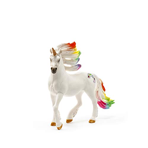 Schleich bayala, Unicorn Toys for Girls and Boys Rainbow Unicorn Stallion Toy Figurine with Gemstones, Ages 5+