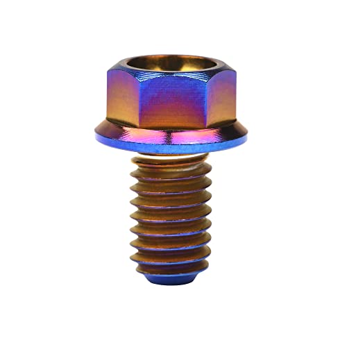 Wanyifa Titanium Ti Flange M6 10 15 20 25 30 35 40 45 50 55 60 65 70 75 80 90 100mm Bolt Screw for Motorcycle Modified Pack fo 4 (M6x60mm, Gold)