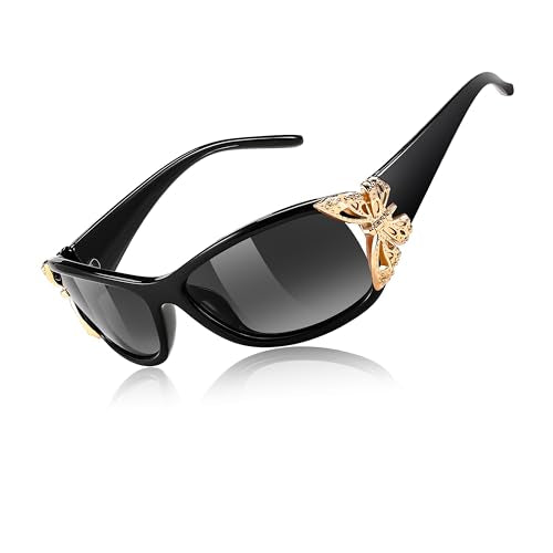 FEISEDY Trendy Polarized Y2K Sunglasses Wrap Around Butterfly Design Fashion Sunnies UV400 Protection B0078