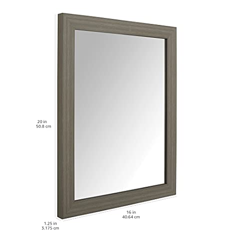 Amazon Basics Rectangular Wall Mount Mirror 16" x 20", Standard Trim, White