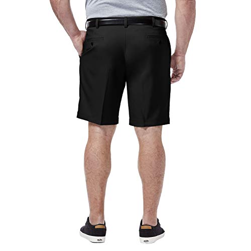 Haggar Men's Cool 18 Pro Straight Fit Pleated Front 4-Way Stretch Expandable Waist Short (Regular and Big & Tall Sizes), String-BT, 52