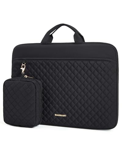 BAGSMART 13-14 inch Laptop Sleeve with Handle,Portable Macbook Case Sleeve Fitted with MacBook Air 13.3 inch, Macbook pro 14 inch,black